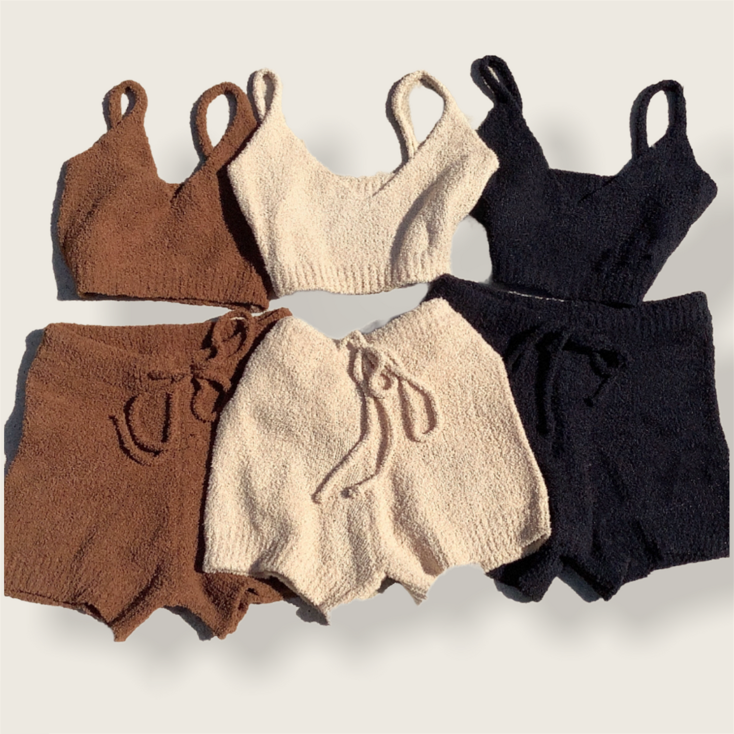 Loungewear Essentials 2 Piece set in Chocolate, Beige and Black color
