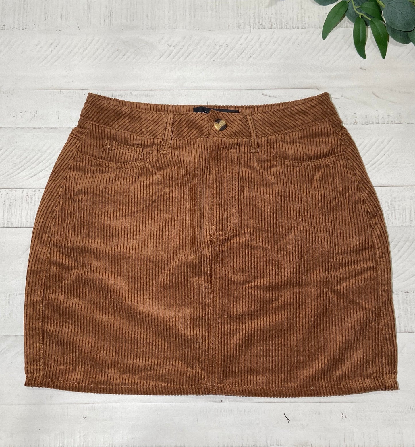 Corduroy Skirt in Tan, Black and Brown